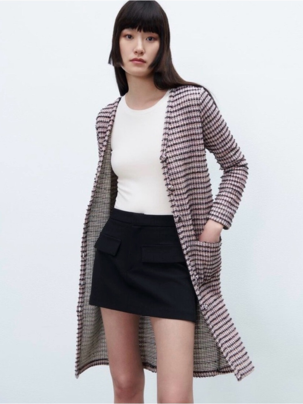 ZARA Textured Midi Dress Cardigan Sweater - size S